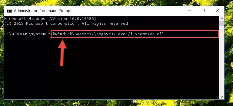 Uninstalling the Xcommsvr.dll library from the system registry