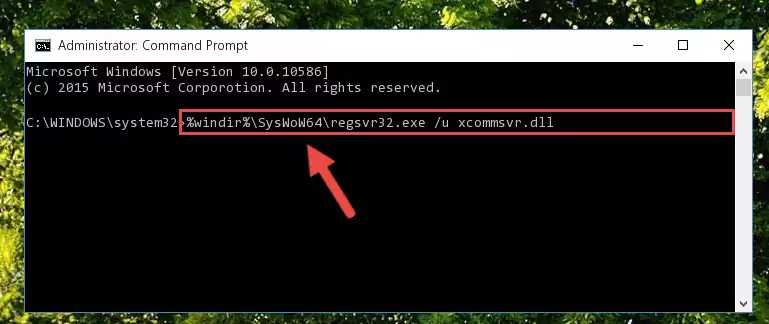 Reregistering the Xcommsvr.dll library in the system (for 64 Bit)