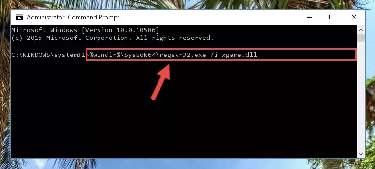 Cleaning the problematic registry of the Xgame.dll library from the Windows Registry Editor