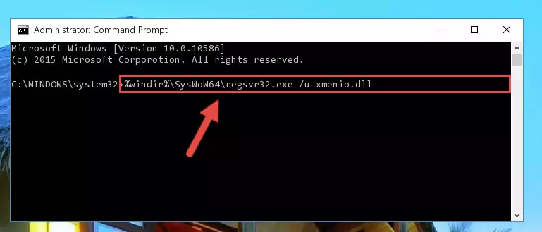 Reregistering the Xmenio.dll file in the system