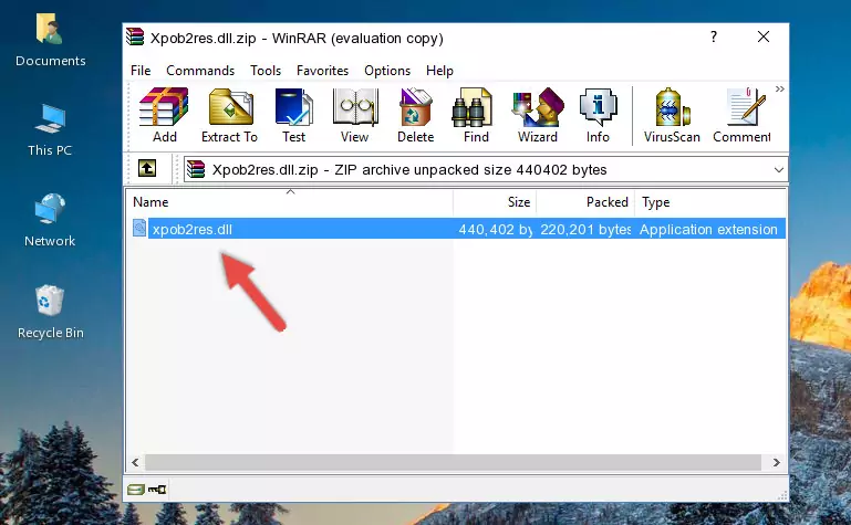 Copying the Xpob2res.dll file into the software's file folder
