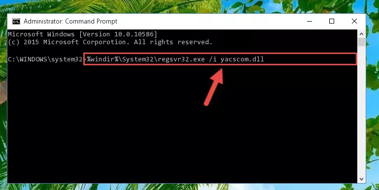 Reregistering the Yacscom.dll file in the system (for 64 Bit)