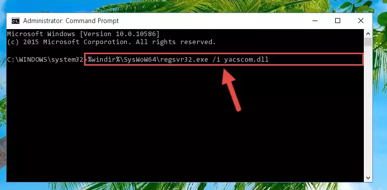 Deleting the Yacscom.dll file's problematic registry in the Windows Registry Editor