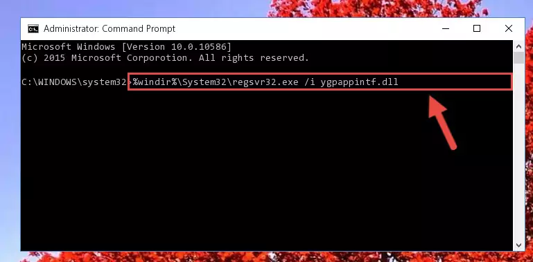 Uninstalling the Ygpappintf.dll file from the system registry