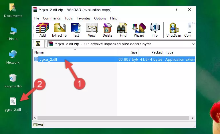 Copying the Ygxa_2.dll file into the software's file folder