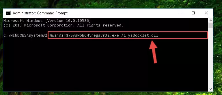 Deleting the damaged registry of the Yzdocklet.dll