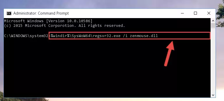 Uninstalling the damaged Zenmouse.dll file's registry from the system (for 64 Bit)