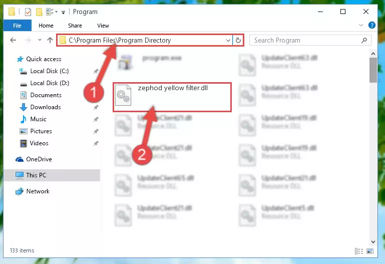 Uninstalling the Zephod yellow filter.dll library's broken registry from the Registry Editor (for 64 Bit)
