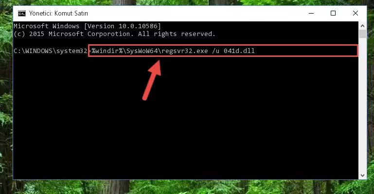 041d.dll kütüphanesi için Windows Kayıt Defterinde yeni kayıt oluşturma