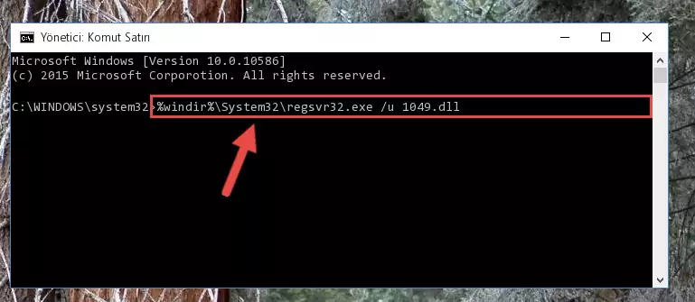 1049.dll dosyası için Regedit (Windows Kayıt Defteri) üzerinde temiz kayıt oluşturma