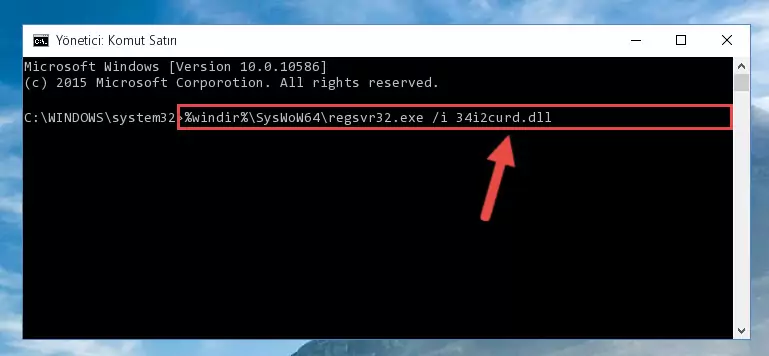 34i2curd.dll kütüphanesinin bozuk kaydını Windows Kayıt Defterinden kaldırma (64 Bit için)