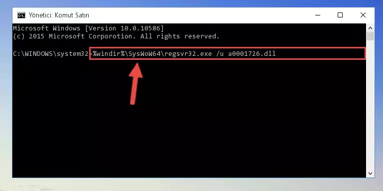 A0001726.dll dosyası için Regedit (Windows Kayıt Defteri) üzerinde temiz kayıt oluşturma