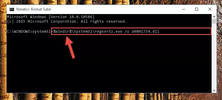 A0001734.dll dosyası için Windows Kayıt Defterinde yeni kayıt oluşturma