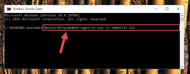A0001747.dll dosyası için Regedit (Windows Kayıt Defteri) üzerinde temiz kayıt oluşturma