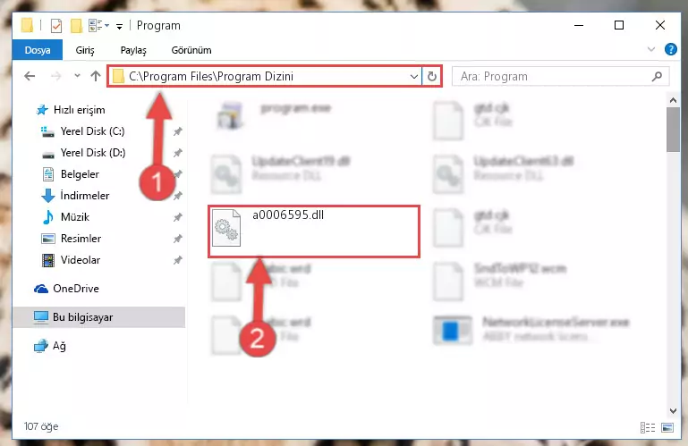 A0006595.dll dosyasının bozuk kaydını Windows Kayıt Defterinden kaldırma (64 Bit için)