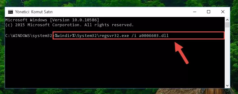 A0006603.dll dosyasını sisteme tekrar kaydetme (64 Bit için)
