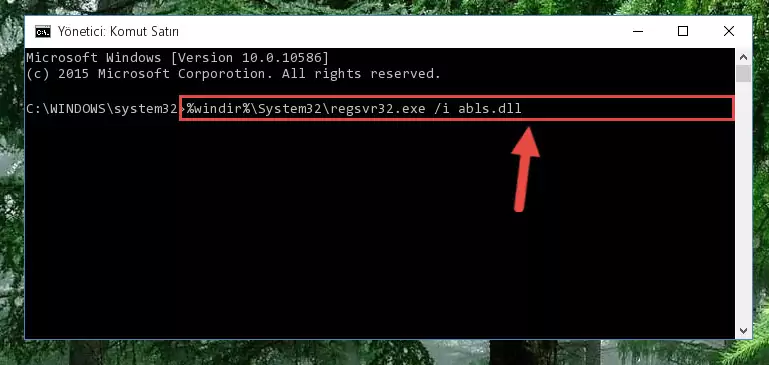 Abls.dll dosyasını sisteme tekrar kaydetme (64 Bit için)