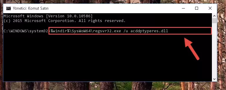 Acddptyperes.dll kütüphanesi için Windows Kayıt Defterinde yeni kayıt oluşturma
