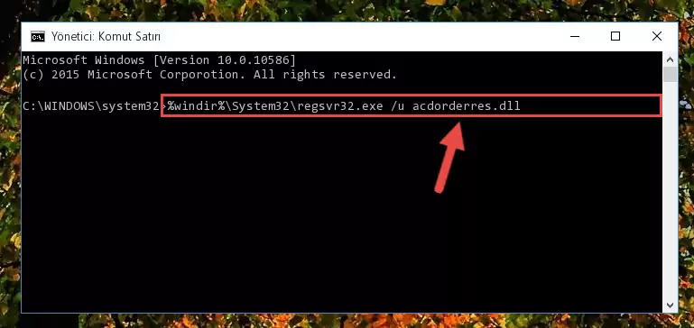 Acdorderres.dll dosyası için Windows Kayıt Defterinde yeni kayıt oluşturma