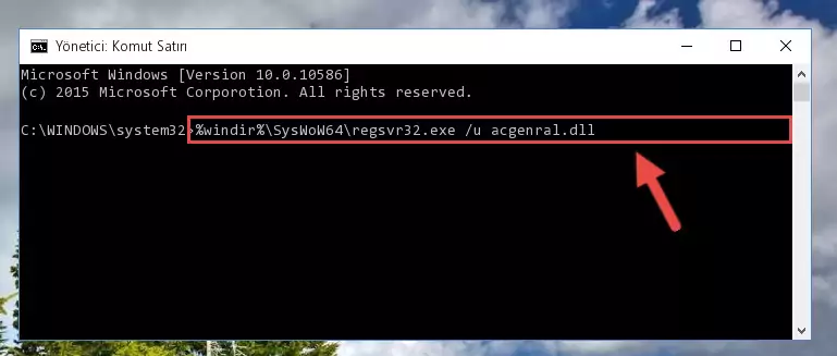 Acgenral.dll kütüphanesi için Regedit (Windows Kayıt Defteri) üzerinde temiz kayıt oluşturma