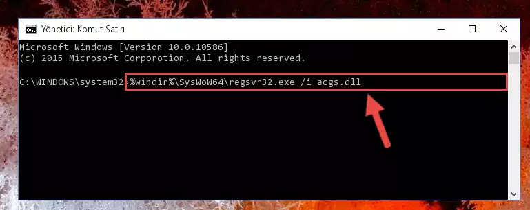 Acgs.dll kütüphanesinin bozuk kaydını Kayıt Defterinden kaldırma (64 Bit için)