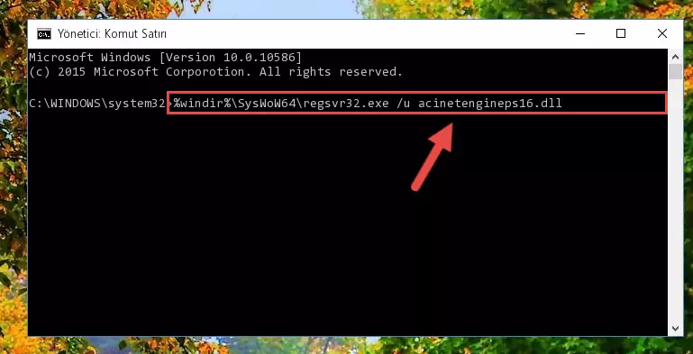 Acinetengineps16.dll kütüphanesi için Windows Kayıt Defterinde yeni kayıt oluşturma
