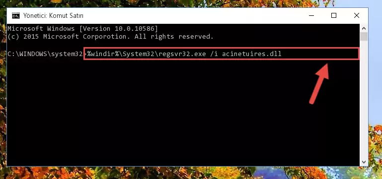 Acinetuires.dll kütüphanesinin Windows Kayıt Defteri üzerindeki sorunlu kaydını temizleme