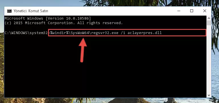 Aclayerpres.dll dosyasının sorunlu kaydını Regedit'den kaldırma (64 Bit için)