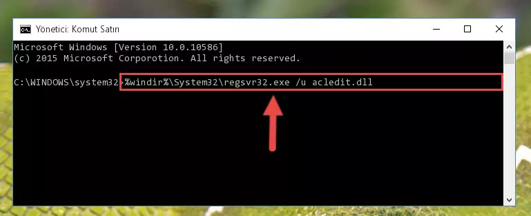 Acledit.dll kütüphanesi için Windows Kayıt Defterinde yeni kayıt oluşturma
