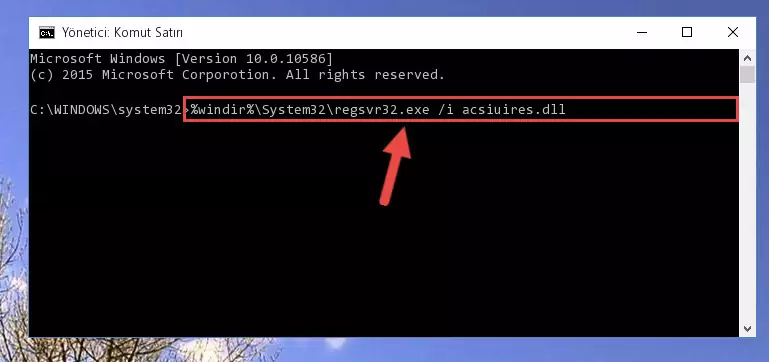 Acsiuires.dll dosyasının Windows Kayıt Defteri üzerindeki sorunlu kaydını temizleme
