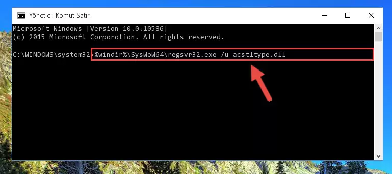 Acstltype.dll dosyası için Windows Kayıt Defterinde yeni kayıt oluşturma