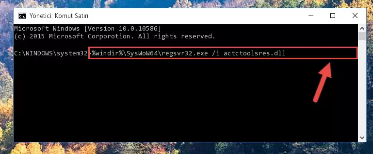 Actctoolsres.dll dosyasının bozuk kaydını Kayıt Defterinden kaldırma (64 Bit için)