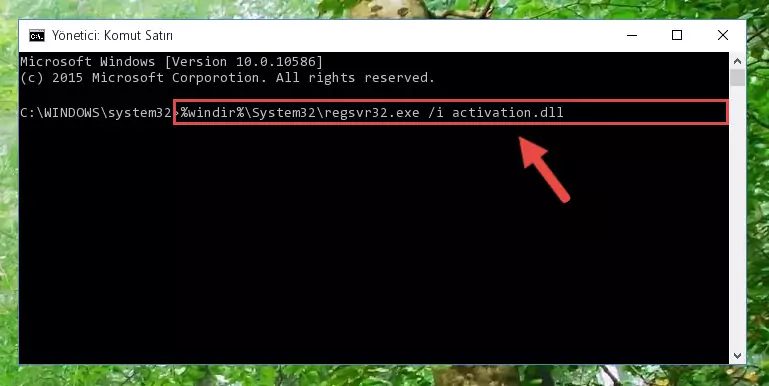 Activation.dll kütüphanesini sisteme tekrar kaydetme (64 Bit için)