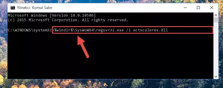 Actscaleres.dll dosyasının Windows Kayıt Defterindeki sorunlu kaydını silme
