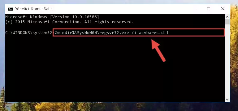 Acvbares.dll dosyasının bozuk kaydını Windows Kayıt Defterinden kaldırma (64 Bit için)