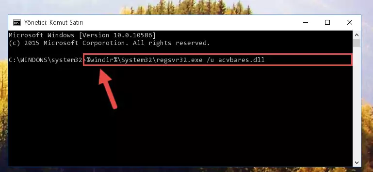 Acvbares.dll dosyası için Regedit (Windows Kayıt Defteri) üzerinde temiz kayıt oluşturma