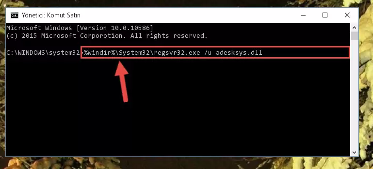 Adesksys.dll kütüphanesi için Regedit (Windows Kayıt Defteri) üzerinde temiz kayıt oluşturma