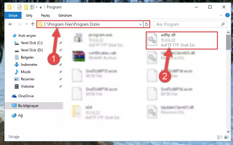 Adftp.dll dosyasının bozuk kaydını Windows Kayıt Defterinden kaldırma (64 Bit için)