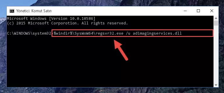 Adimagingservices.dll kütüphanesini sisteme tekrar kaydetme (64 Bit için)