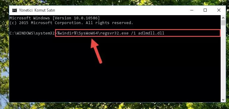 Adlmdll.dll kütüphanesinin hasarlı kaydını sistemden kaldırma (64 Bit için)