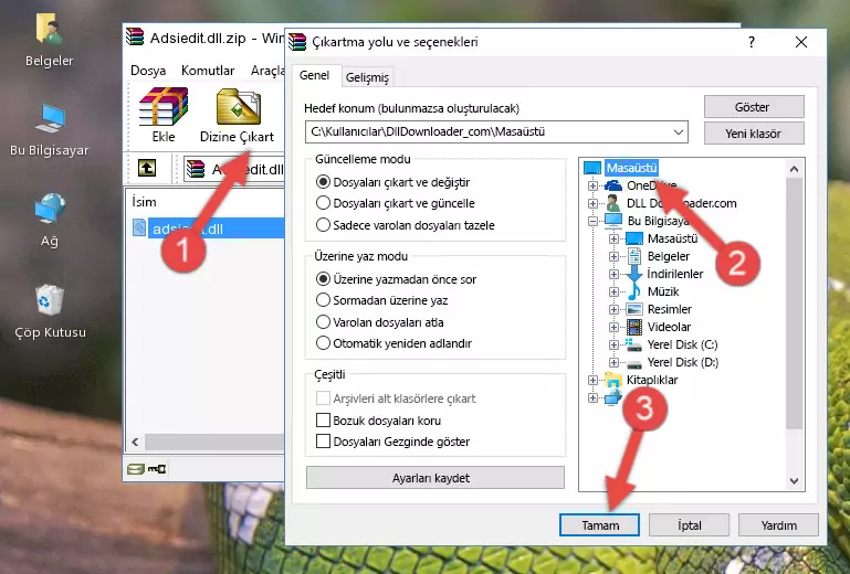Adsiedit.dll dosyasını Windows/System32 dizinine kopyalama