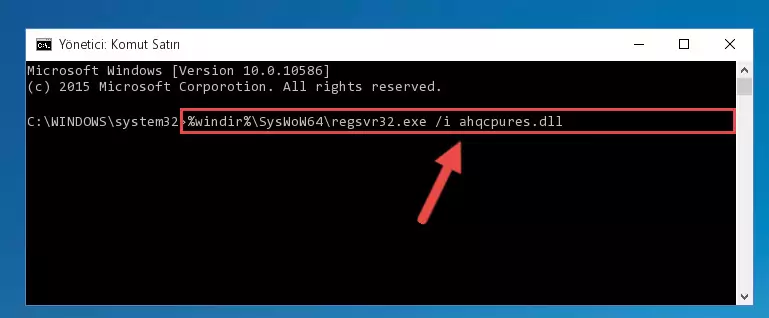 Ahqcpures.dll kütüphanesinin bozuk kaydını Windows Kayıt Defterinden kaldırma (64 Bit için)