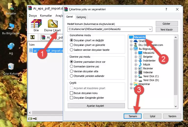 Ai_eps_pdf_import.dll dosyasını Windows/System32 dizinine yapıştırma