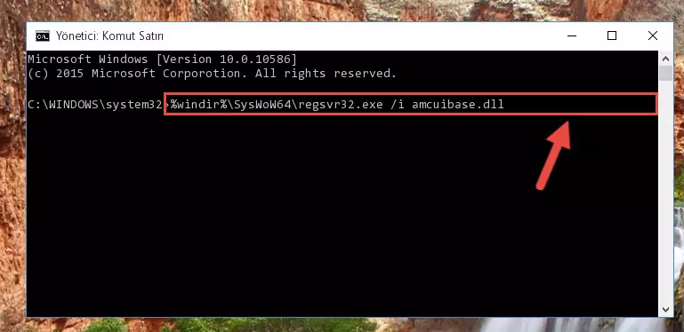 Amcuibase.dll dosyasının bozuk kaydını Windows Kayıt Defterinden kaldırma (64 Bit için)