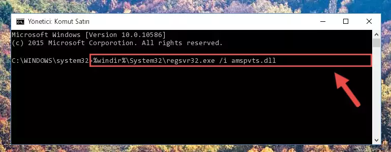 Amspvts.dll kütüphanesini sisteme tekrar kaydetme (64 Bit için)