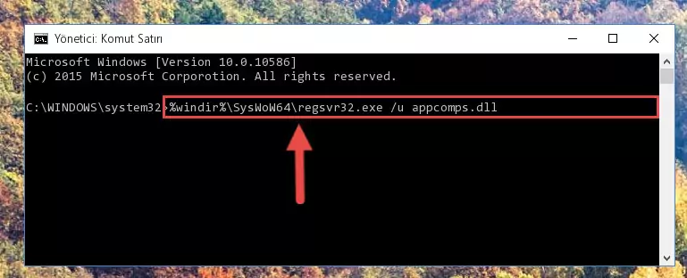 Appcomps.dll dosyası için Windows Kayıt Defterinde yeni kayıt oluşturma