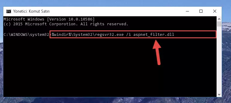 Aspnet_filter.dll dosyasının hasarlı kaydını silme