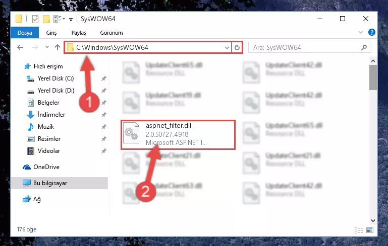 Aspnet_filter.dll dosyasını masaüstüne çıkarma