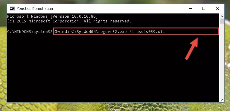 Assis039.dll kütüphanesinin hasarlı kaydını sistemden kaldırma (64 Bit için)