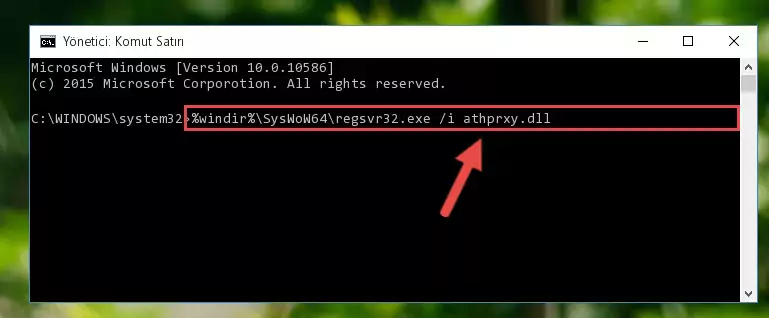 Athprxy.dll kütüphanesinin hasarlı kaydını sistemden kaldırma (64 Bit için)
